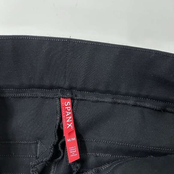 Spanx Pull On Perfect Pants Womens Size Medium Black Crop Back Seam - Picture 3 of 10